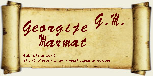 Georgije Marmat vizit kartica